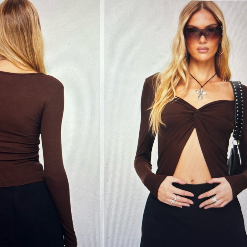 Princess Polly Barkley long sleeve top brown